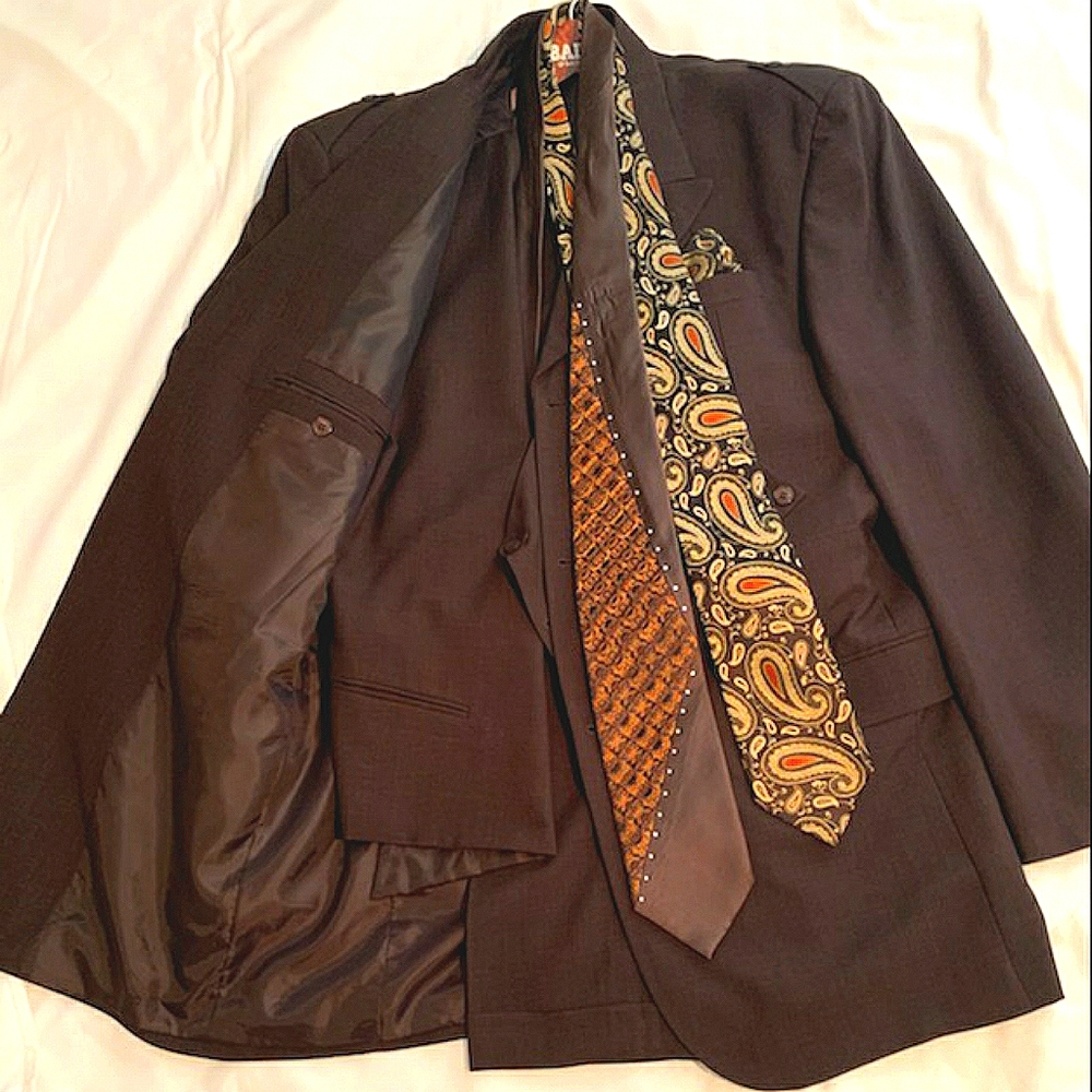 Men's Suits 3 piece brown suit